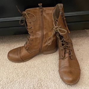 Cathy Jean brown combat boots